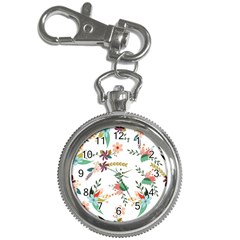 Floral Backdrop Pattern Flower Key Chain Watches