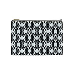 Geometric Floral Curved Shape Motif Cosmetic Bag (medium)