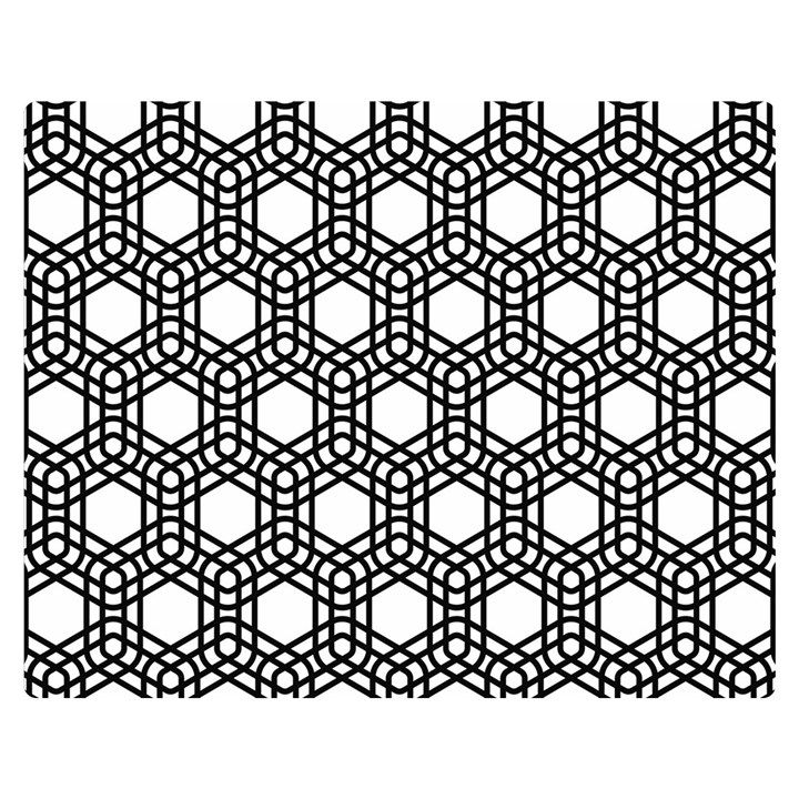 Geometric Floral Curved Shape Motif Premium Plush Fleece Blanket (Medium)