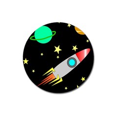 Planet Rocket Space Stars Magnet 3  (round)