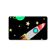 Planet Rocket Space Stars Magnet (name Card)