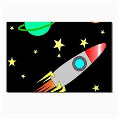 Planet Rocket Space Stars Postcards 5  X 7  (pkg Of 10)