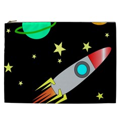 Planet Rocket Space Stars Cosmetic Bag (xxl)