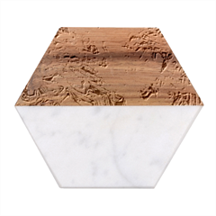 Abstract Delta Marble Wood Coaster (hexagon) 