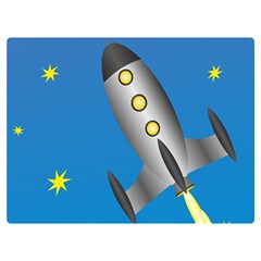 Rocket Spaceship Space Travel Nasa Two Sides Premium Plush Fleece Blanket (extra Small) by Ravend