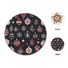 Christmas Decoration Winter Xmas Playing Cards Single Design (round)