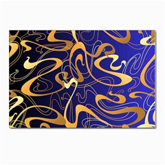 Squiggly Lines Blue Ombre Postcard 4 x 6  (pkg Of 10)