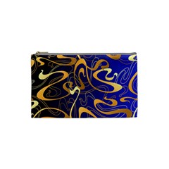 Squiggly Lines Blue Ombre Cosmetic Bag (small)