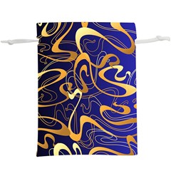 Squiggly Lines Blue Ombre Lightweight Drawstring Pouch (xl)