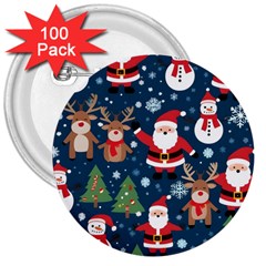 Christmas Decoration 3  Buttons (100 Pack) 