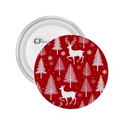 Christmas Tree Deer Pattern Red 2 25  Buttons