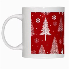 Christmas Tree Deer Pattern Red White Mug