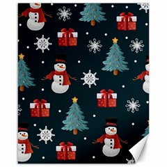 Snowmen Christmas Trees Canvas 16  x 20 