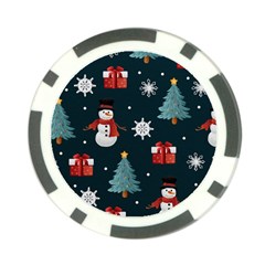 Snowmen Christmas Trees Poker Chip Card Guard