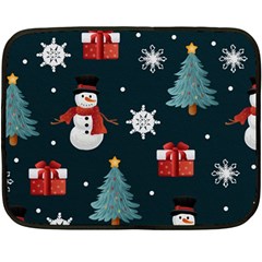 Snowmen Christmas Trees Fleece Blanket (Mini)