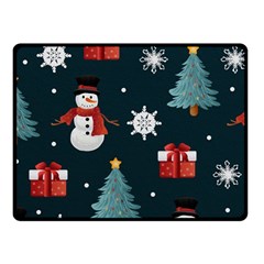 Snowmen Christmas Trees Fleece Blanket (small)