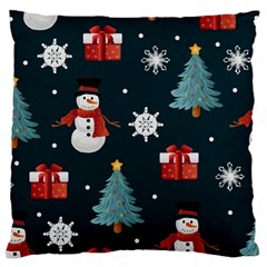 Snowmen Christmas Trees Large Cushion Case (one Side)