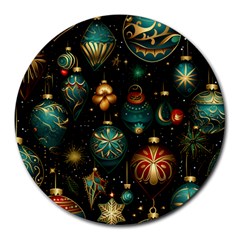 Christmas Ornaments Pattern Round Mousepad