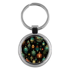 Christmas Ornaments Pattern Key Chain (round)