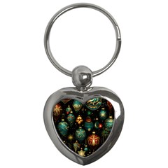 Christmas Ornaments Pattern Key Chain (heart)