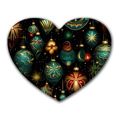 Christmas Ornaments Pattern Heart Mousepad