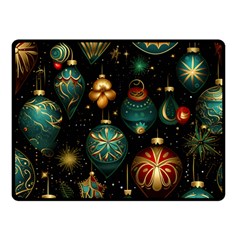 Christmas Ornaments Pattern Fleece Blanket (small)