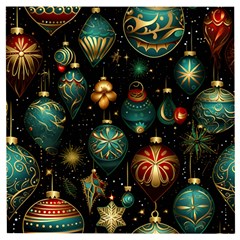 Christmas Ornaments Pattern Wooden Puzzle Square