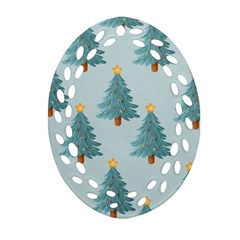 Christmas Trees Time Ornament (oval Filigree)