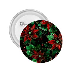 Flower Floral Pattern Christmas 2 25  Buttons