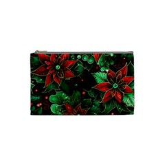 Flower Floral Pattern Christmas Cosmetic Bag (small) by Ravend
