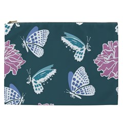 Butterfly Pattern Dead Death Rose Cosmetic Bag (xxl)