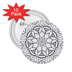 Mandala Drawing Dyes Page 2 25  Buttons (10 Pack)  by Ravend