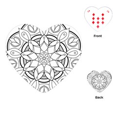 Mandala Drawing Dyes Page Playing Cards Single Design (Heart)