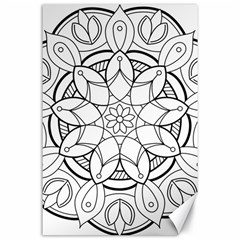 Mandala Drawing Dyes Page Canvas 24  x 36 