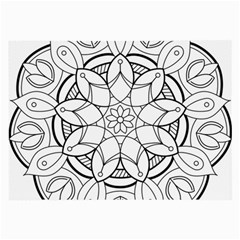 Mandala Drawing Dyes Page Large Glasses Cloth