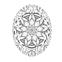 Mandala Drawing Dyes Page Ornament (Oval Filigree)