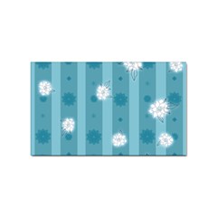 Gardenia Flowers White Blue Sticker (rectangular)