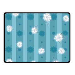 Gardenia Flowers White Blue Two Sides Fleece Blanket (small) by Ravend