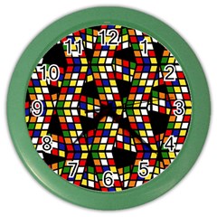 Graphic Pattern Rubiks Cube Cubes Color Wall Clock