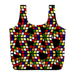 Graphic Pattern Rubiks Cube Cubes Full Print Recycle Bag (l)