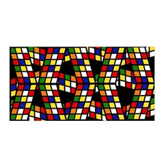 Graphic Pattern Rubiks Cube Cubes Satin Wrap 35  X 70 