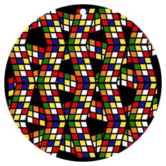 Graphic Pattern Rubiks Cube Cubes Uv Print Acrylic Ornament Round by Ravend