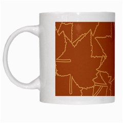 Autumn Leaves Repeat Pattern White Mug by Ravend