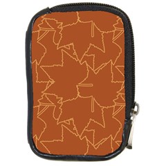 Autumn Leaves Repeat Pattern Compact Camera Leather Case