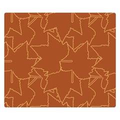 Autumn Leaves Repeat Pattern Two Sides Premium Plush Fleece Blanket (small) by Ravend