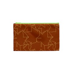 Autumn Leaves Repeat Pattern Cosmetic Bag (xs)