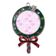 Peony Asia Spring Flowers Natural Metal X mas Lollipop With Crystal Ornament by Ravend