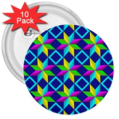 Pattern Star Abstract Background 3  Buttons (10 Pack) 