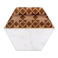 Pattern Star Abstract Background Marble Wood Coaster (hexagon) 