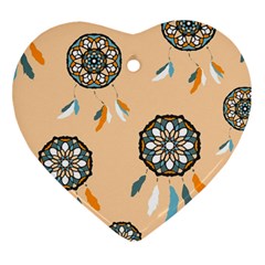 Dreamcatcher Pattern Pen Background Ornament (heart)